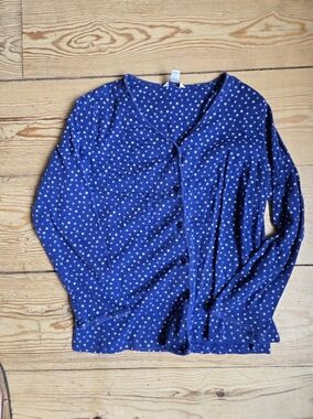 Charter Club Blue Star Print Pajama Top XL